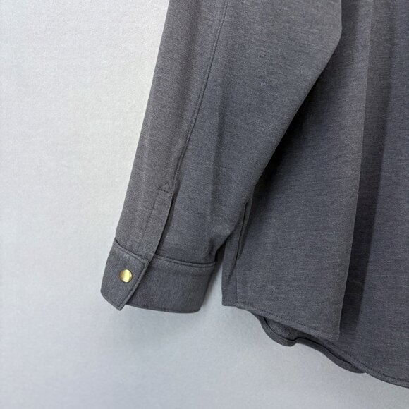 Elie Tahari Women’s X-Large Shacket Blanket Gray Snap Button Front Jacket Casual - Picture 8 of 14